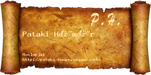 Pataki Hümér névjegykártya
